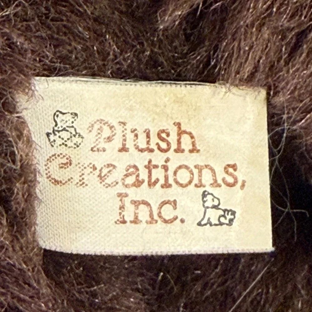 Vintage 1993 Plush‎ Creations Inc Brown Teddy Bear Pink Bow Stuffed Animal 90s